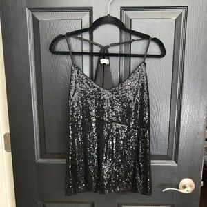 Grace Karin Sparkling Black Sequin Camisole